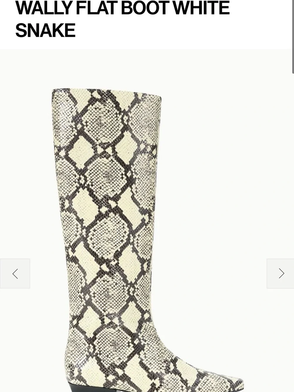 New Staud Wally White Snake Knee High Western Boots Size EU 39.5 US 9.5 $595